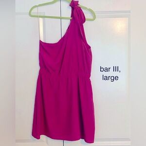 Bar III One-Shoulder Dress - Large - Pink